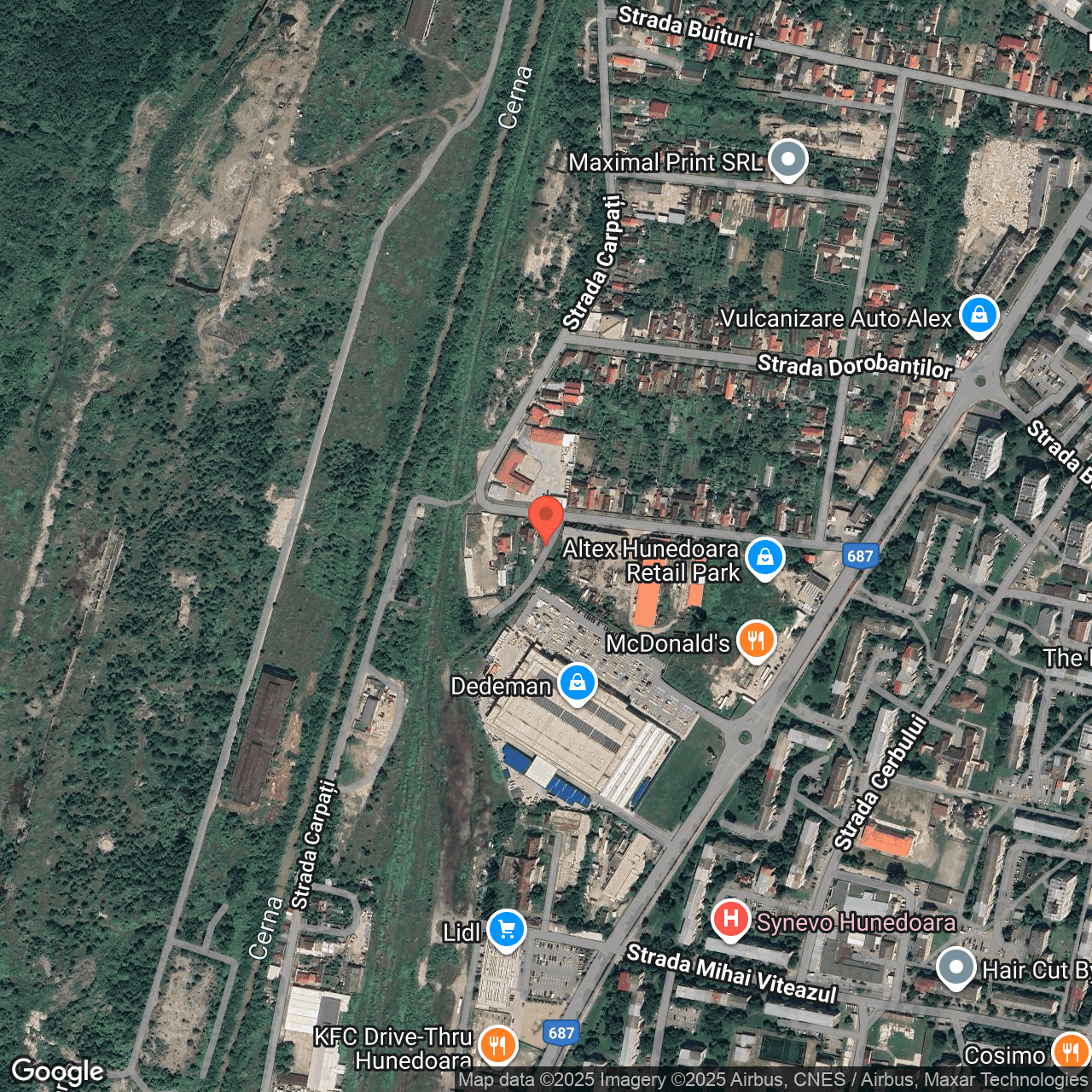 Poza harta hybrid, zoom 16, adresa Hunedoara, str. Ecaterina Varga, nr.1, , judetul