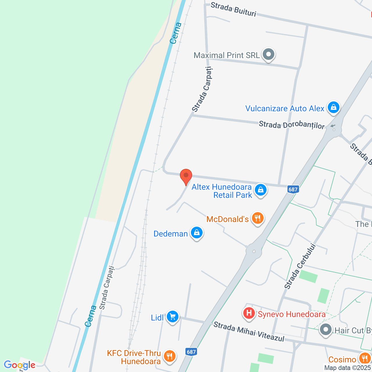 Poza harta streetview, zoom 16, adresa Hunedoara, str. Ecaterina Varga, nr.1, , judetul