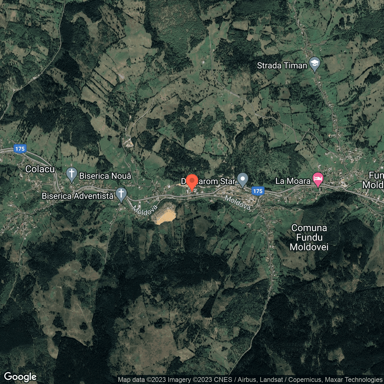 Poza harta hybrid, zoom 14, adresa Fundu Moldovei, , judetul
