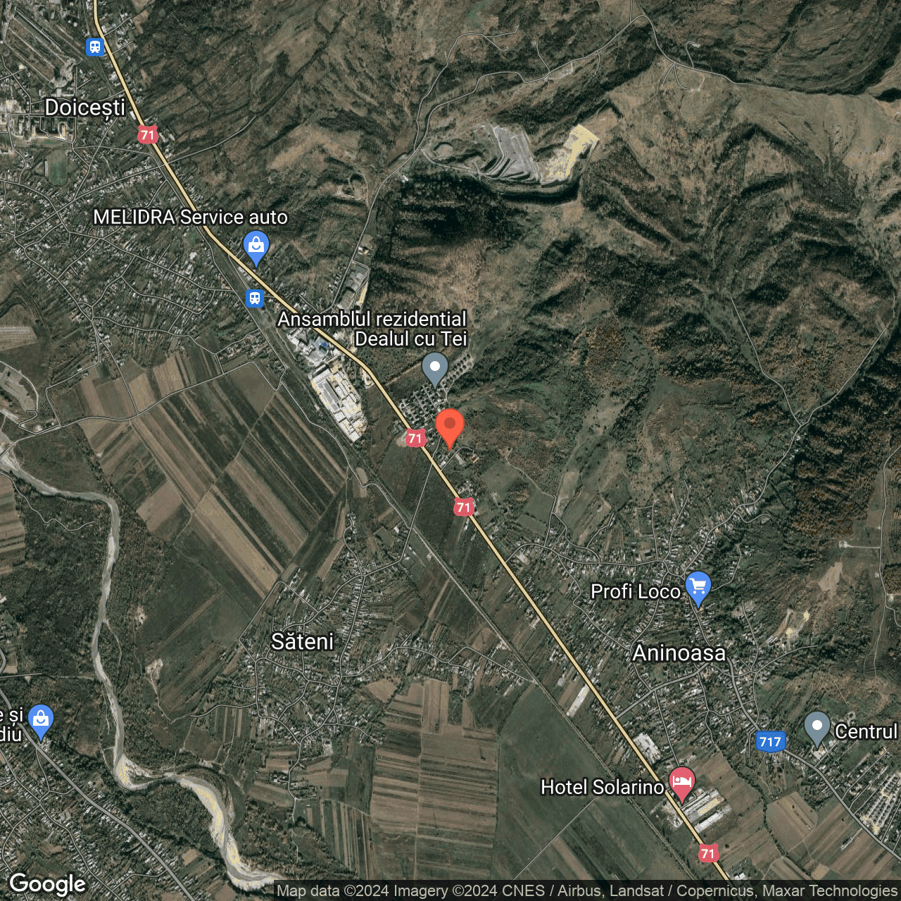 Poza harta hybrid, zoom 14, adresa Aninoasa Dambovita, , judetul