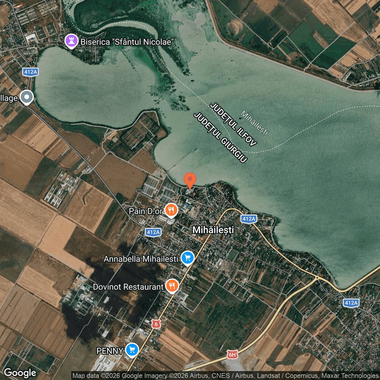 Poza harta hybrid, zoom 14, adresa Mihailesti, str. Avicola, nr. 24, , judetul