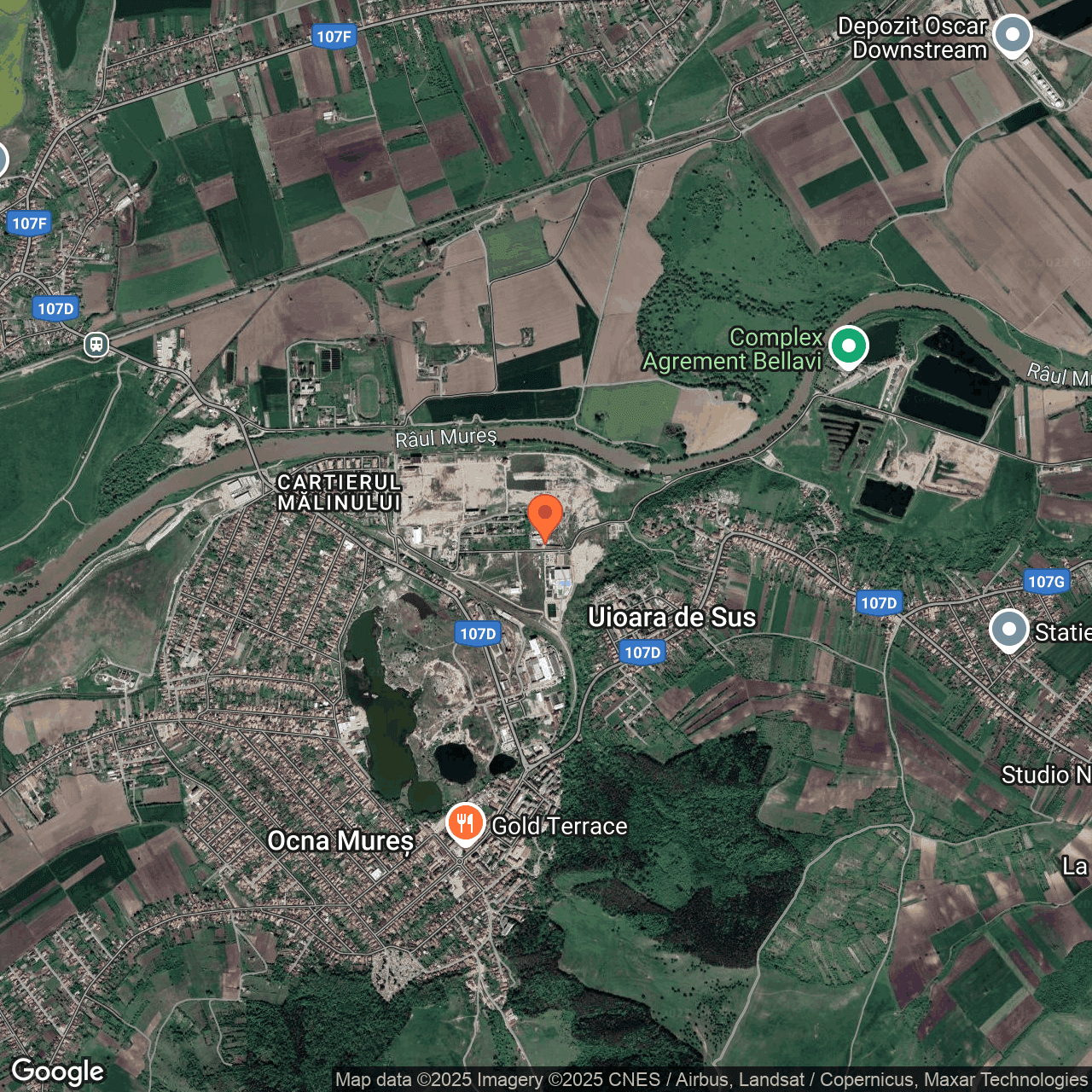 Poza harta hybrid, zoom 14, adresa Ocna Mureș,str. Fabricii, , judetul