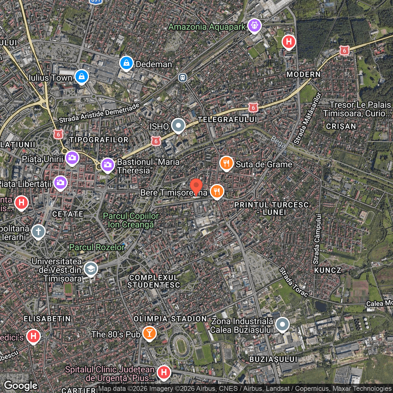 Poza harta hybrid, zoom 14, adresa strada J. H. Pestalozzi 3 Timisoara, , judetul