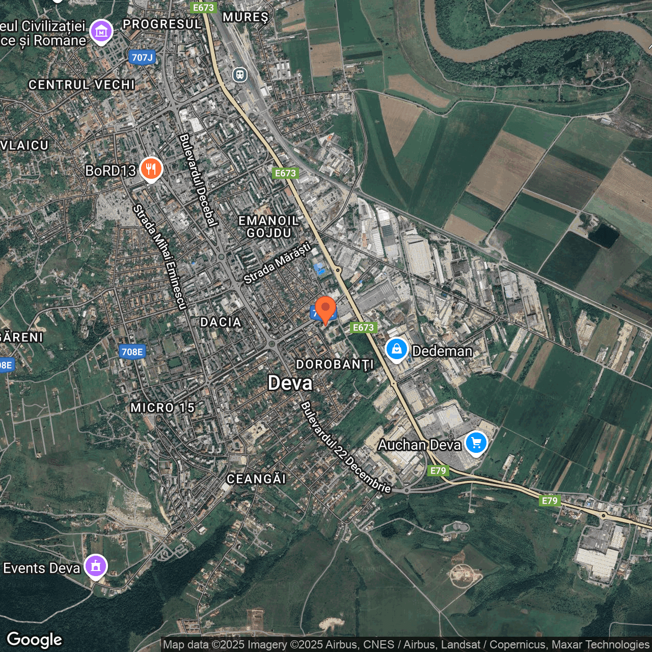 Poza harta hybrid, zoom 14, adresa str. Dorobantilor, nr. 28 Deva, , judetul