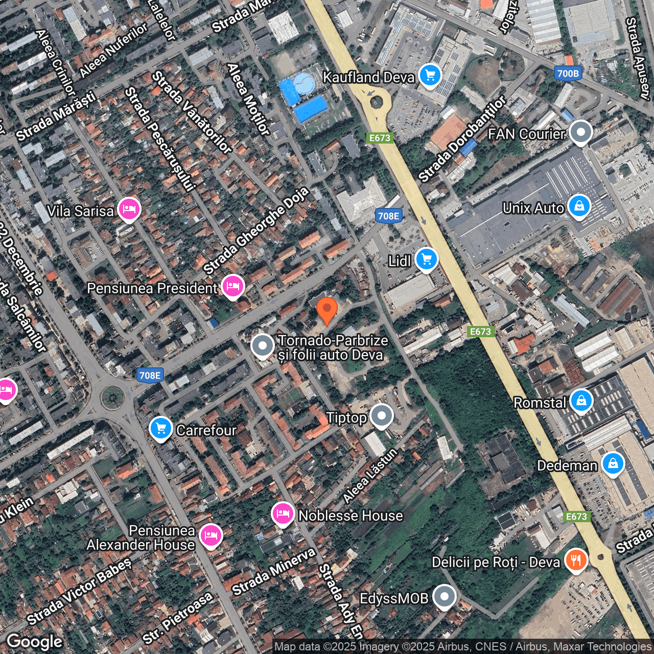 Poza harta hybrid, zoom 16, adresa str. Dorobantilor, nr. 28 Deva, , judetul