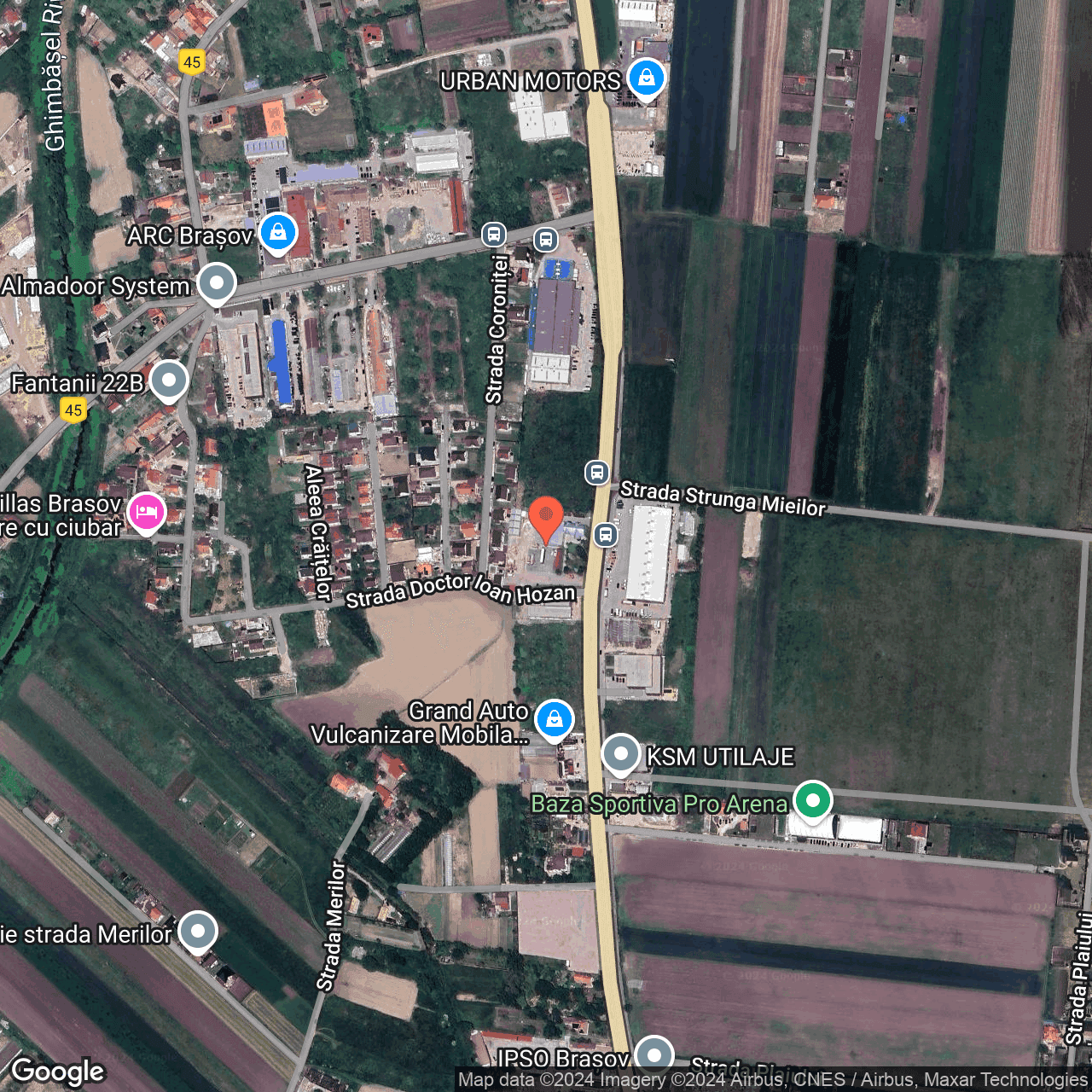 Poza harta hybrid, zoom 16, adresa Brașov, str. Feldioarei, nr. 47, , judetul