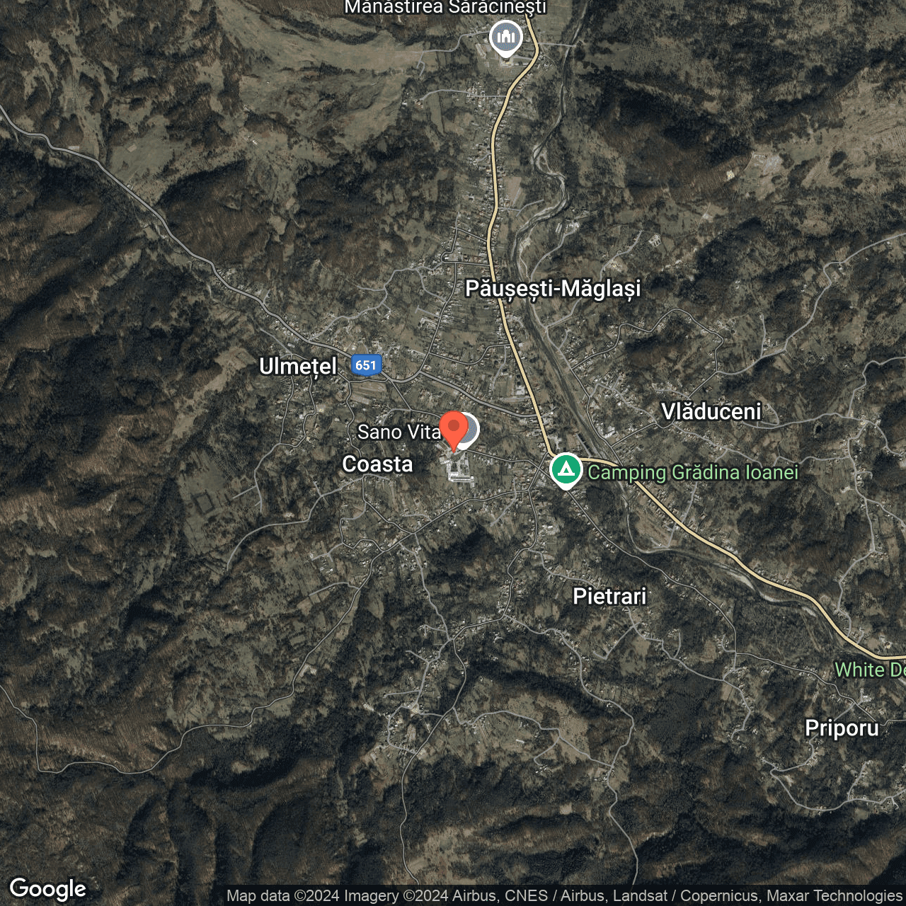 Poza harta hybrid, zoom 14, adresa Pausesti Maglasi judet Valcea, , judetul