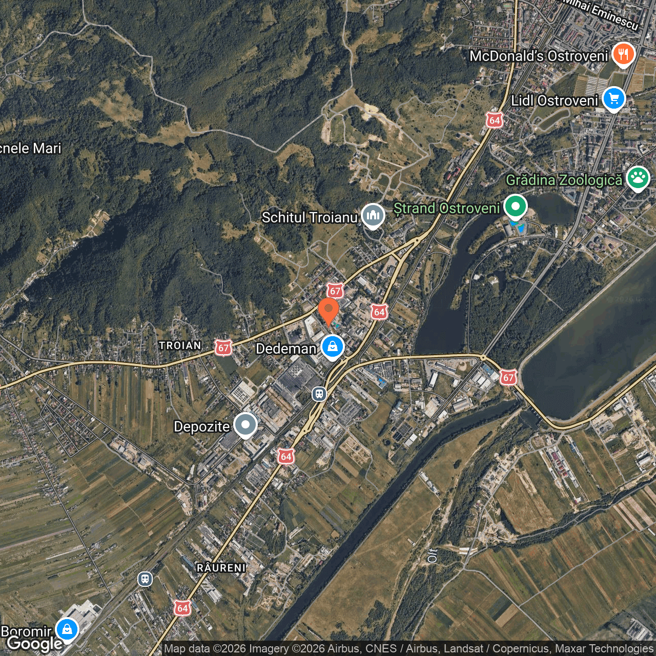 Poza harta hybrid, zoom 14, adresa Troian, Valcea, Judet Ramnicu Valcea, , judetul