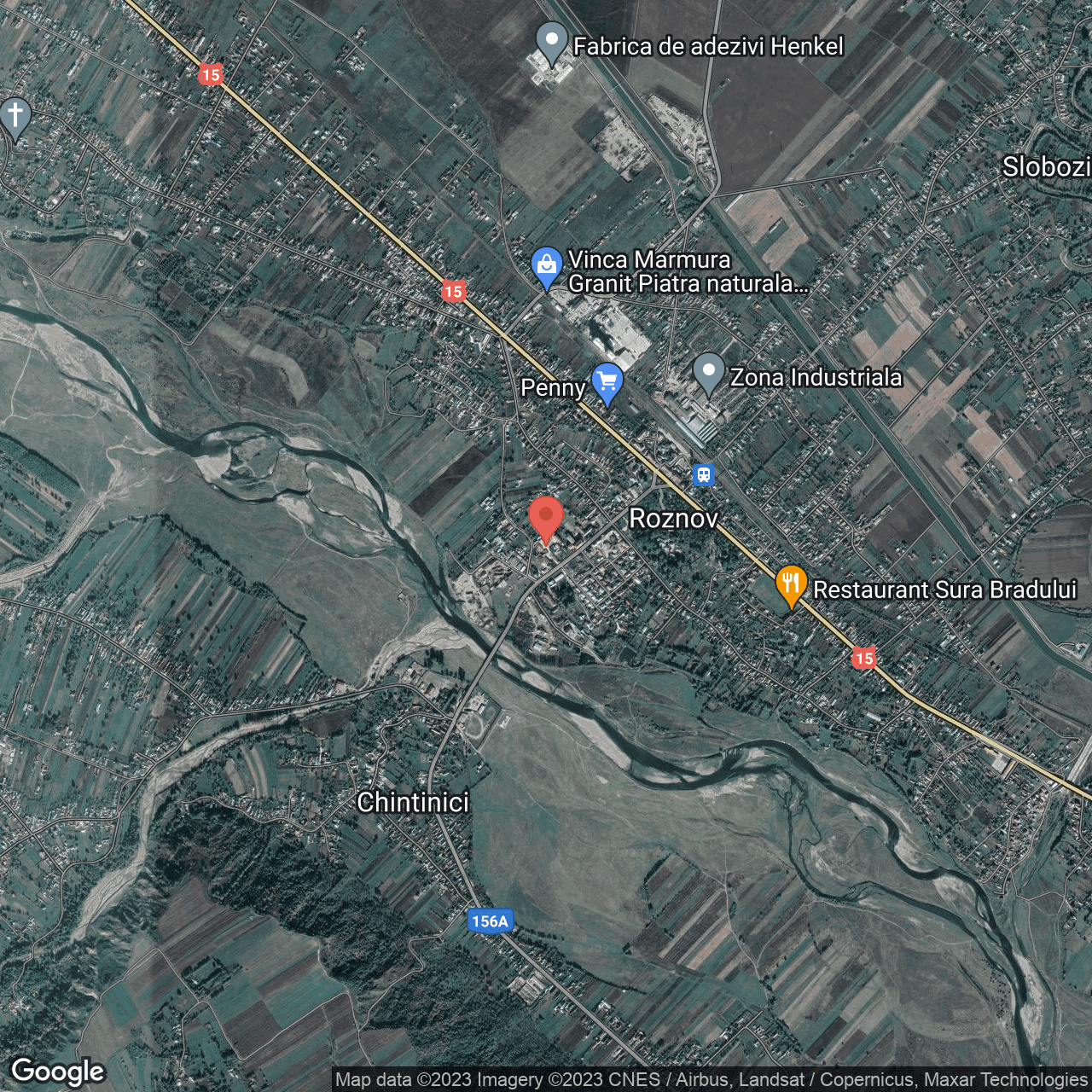 Poza harta hybrid, zoom 14, adresa  Roznov, str. Tineretului, nr. 652, , judetul