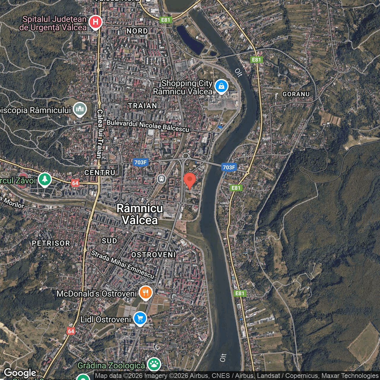 Poza harta hybrid, zoom 14, adresa Ramnicu Vâlcea, str. Crișan nr. 12, , judetul