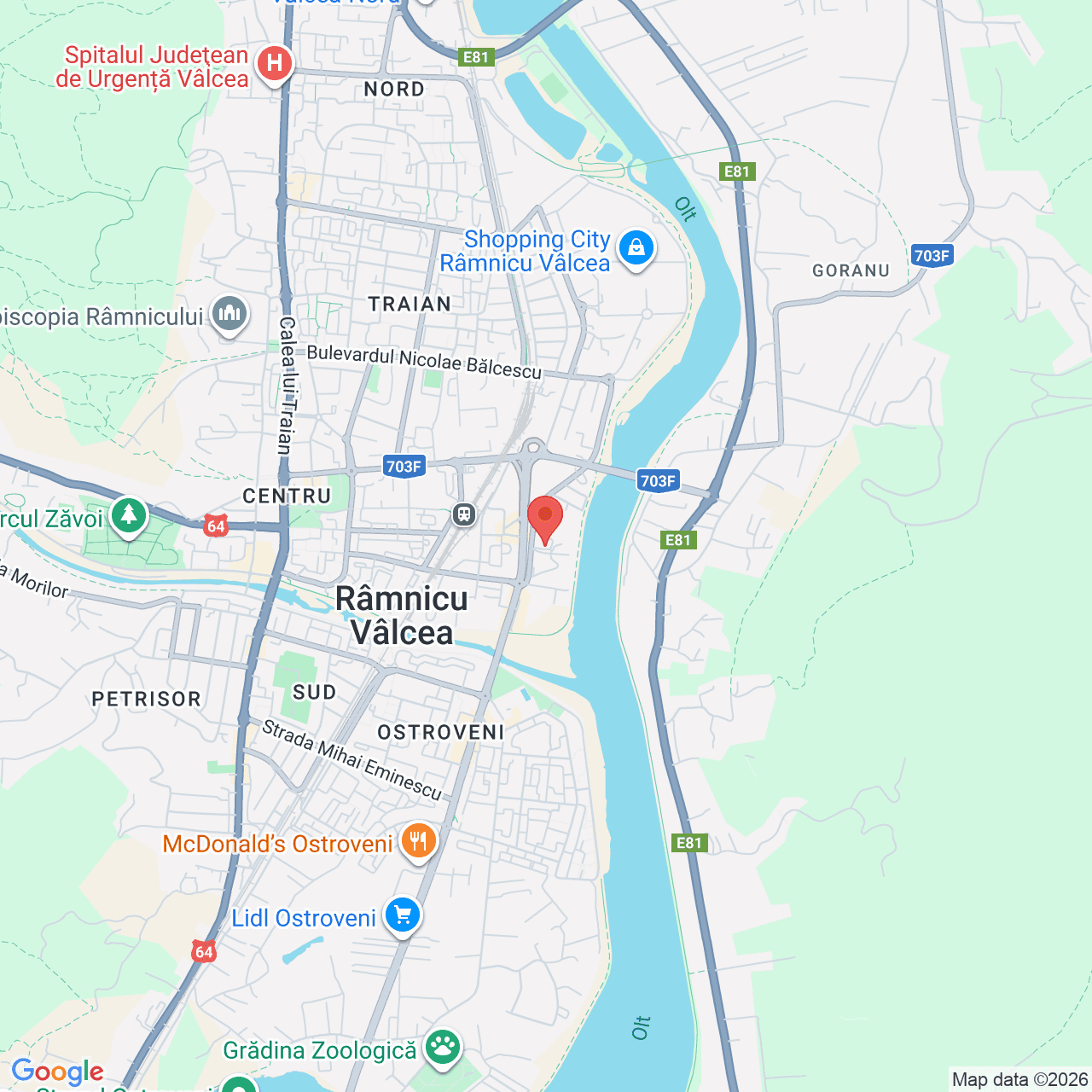 Poza harta streetview, zoom 14, adresa Ramnicu Vâlcea, str. Crișan nr. 12, , judetul