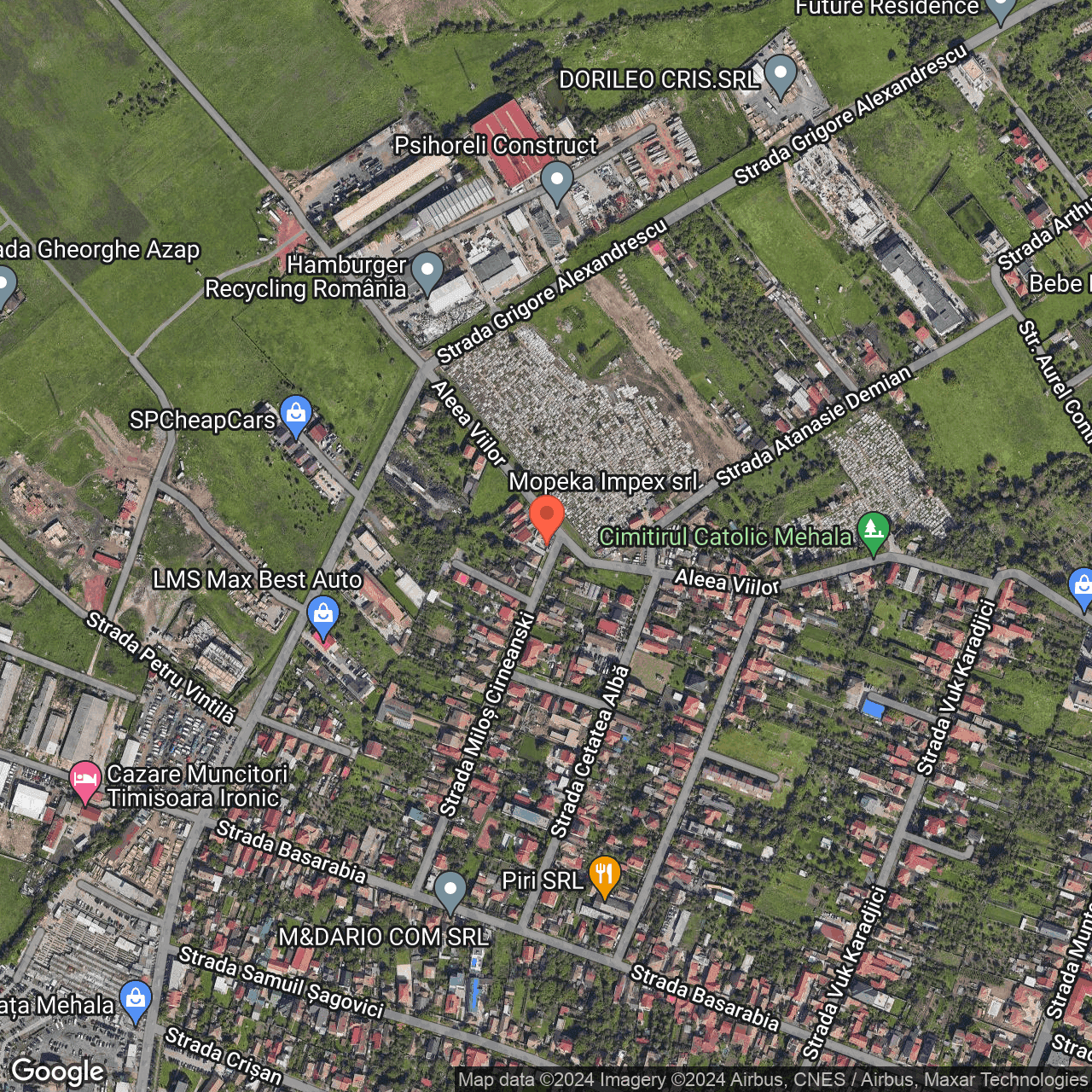 Poza harta hybrid, zoom 16, adresa Timișoara, str.Miloș Cirneanski nr. 43, , judetul