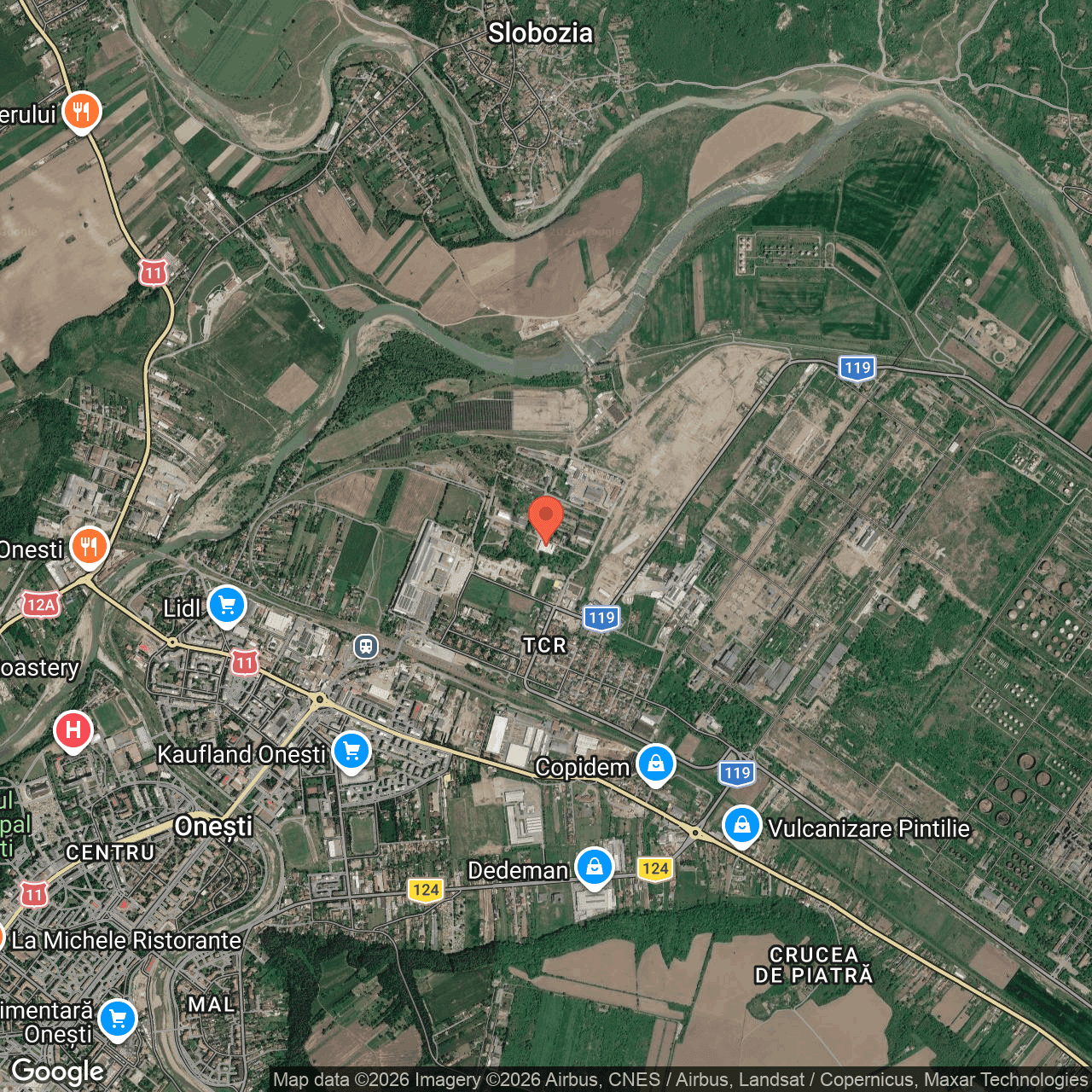 Poza harta hybrid, zoom 14, adresa Onești, str. Avântului, nr. 11, , judetul