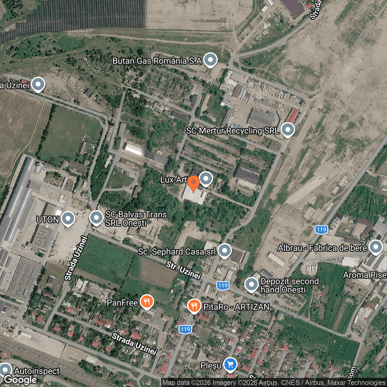 Poza harta hybrid, zoom 16, adresa Onești, str. Avântului, nr. 11, , judetul