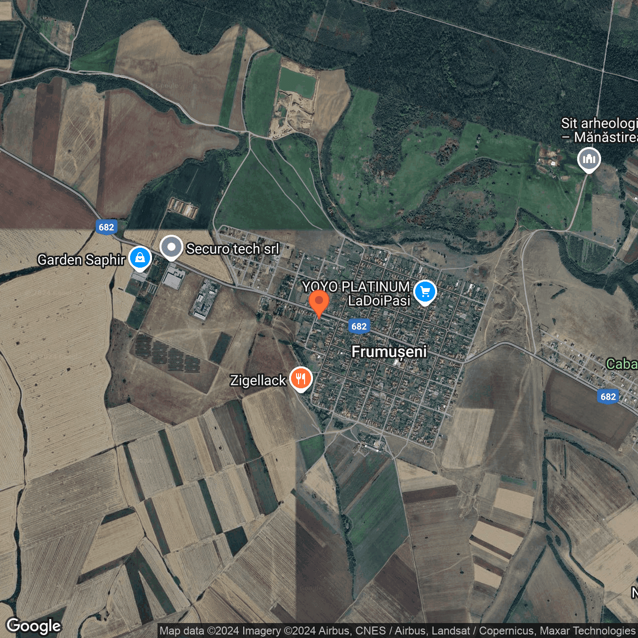 Poza harta hybrid, zoom 14, adresa Frumuseni Arad, , judetul