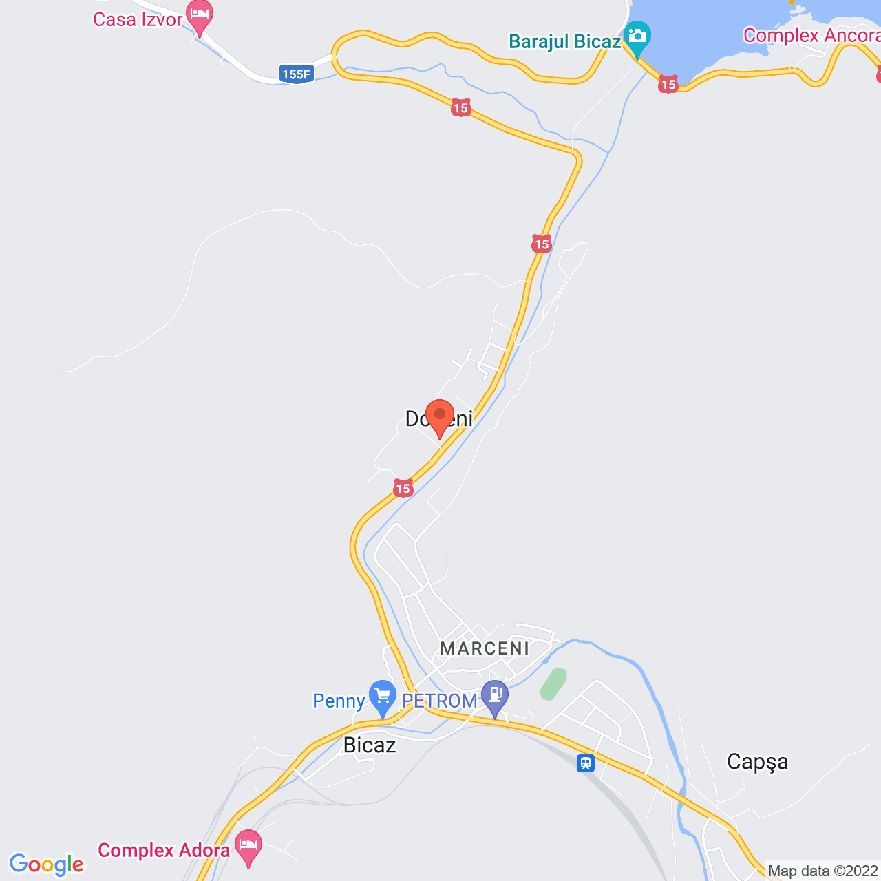 Poza harta streetview, zoom 14, adresa Barajului 43 Bicaz, Bicaz, judetul Neamt