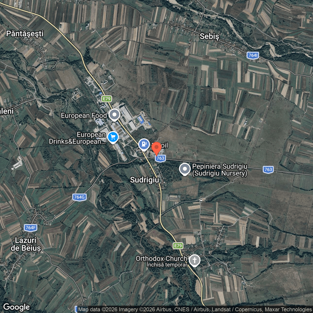 Poza harta hybrid, zoom 14, adresa Sebis Draganesti Bihor, , judetul