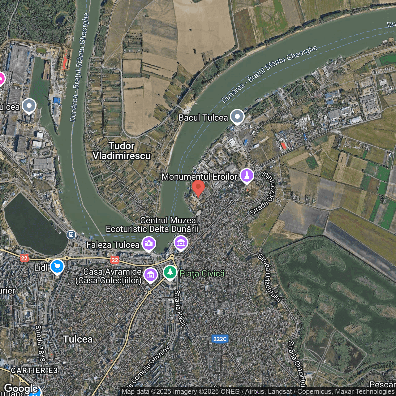 Poza harta hybrid, zoom 14, adresa Tulcea, , judetul