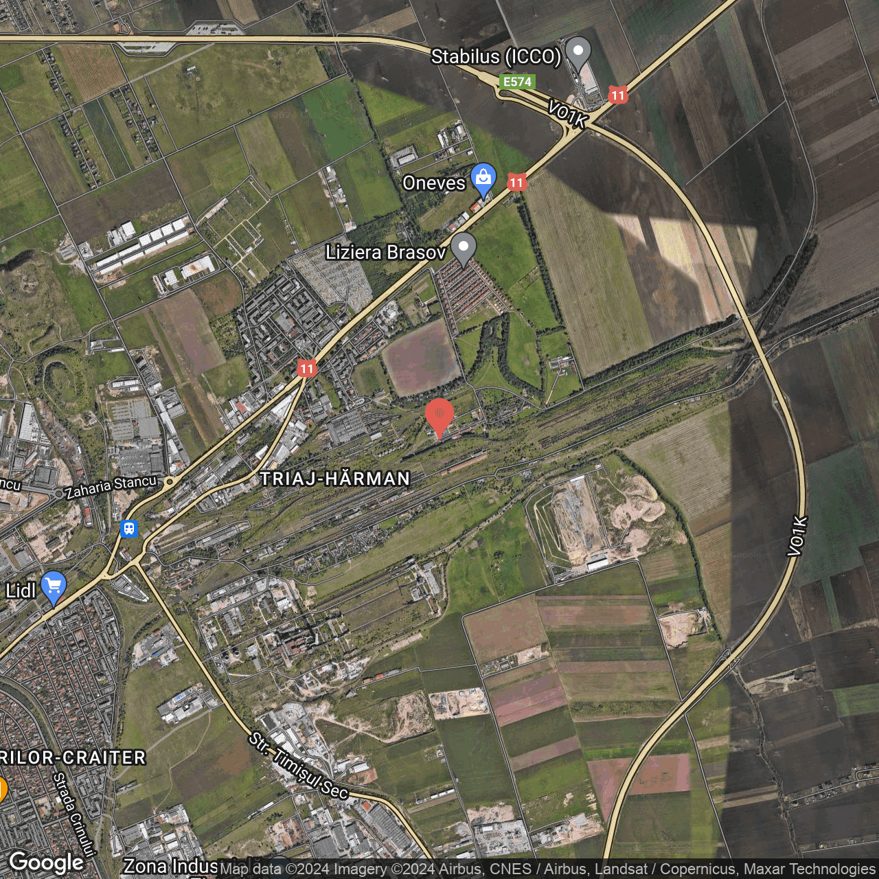 Poza harta hybrid, zoom 14, adresa Brasov, strada Fundatura Harmanului nr.16A., , judetul