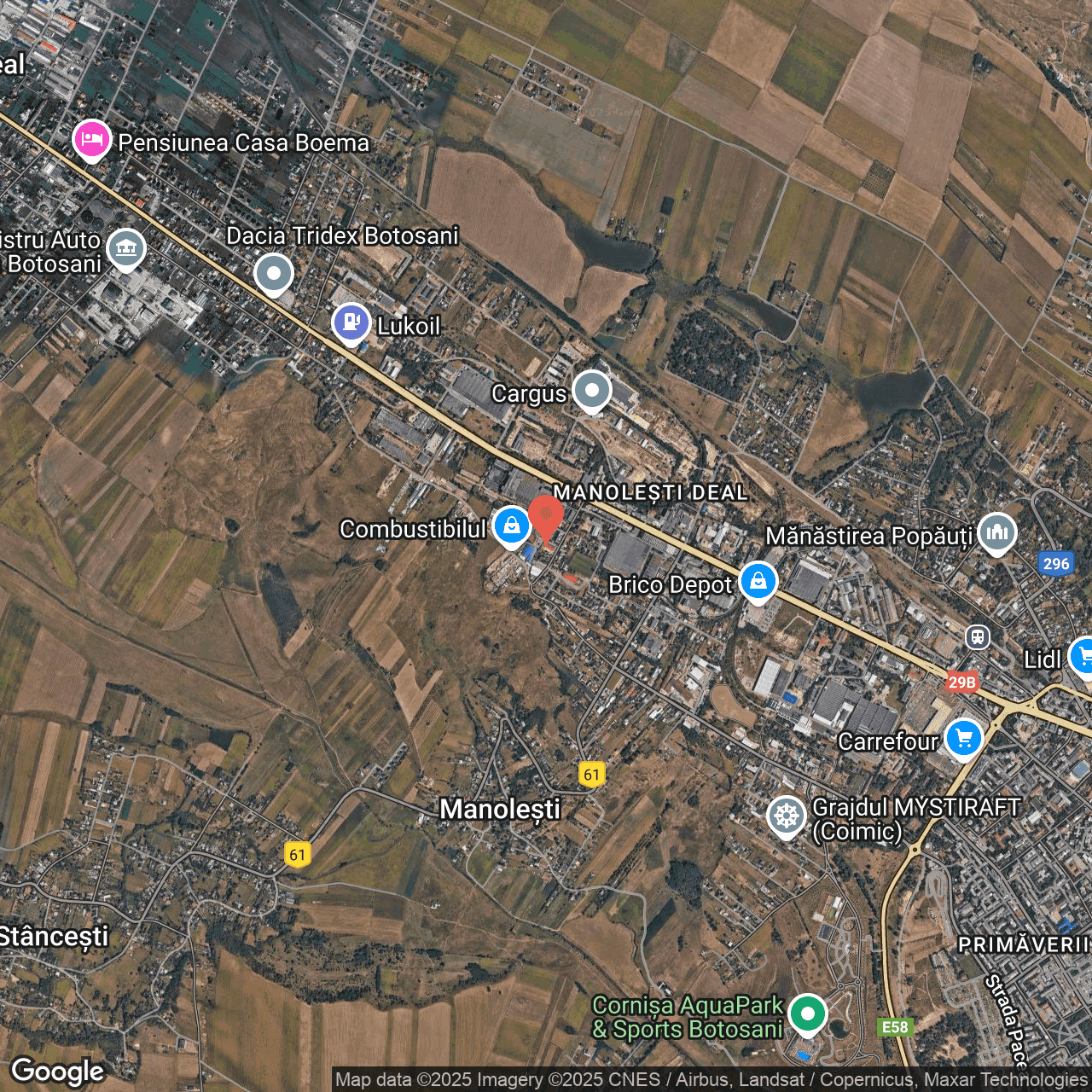 Poza harta hybrid, zoom 14, adresa Botosani, str. Cornisa nr.10, , judetul