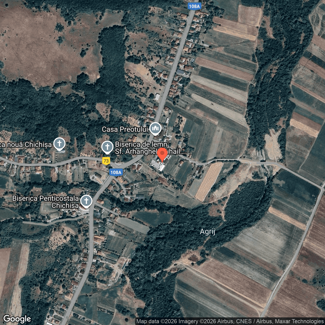 Poza harta hybrid, zoom 16, adresa Chichisa, judet Salaj, , judetul