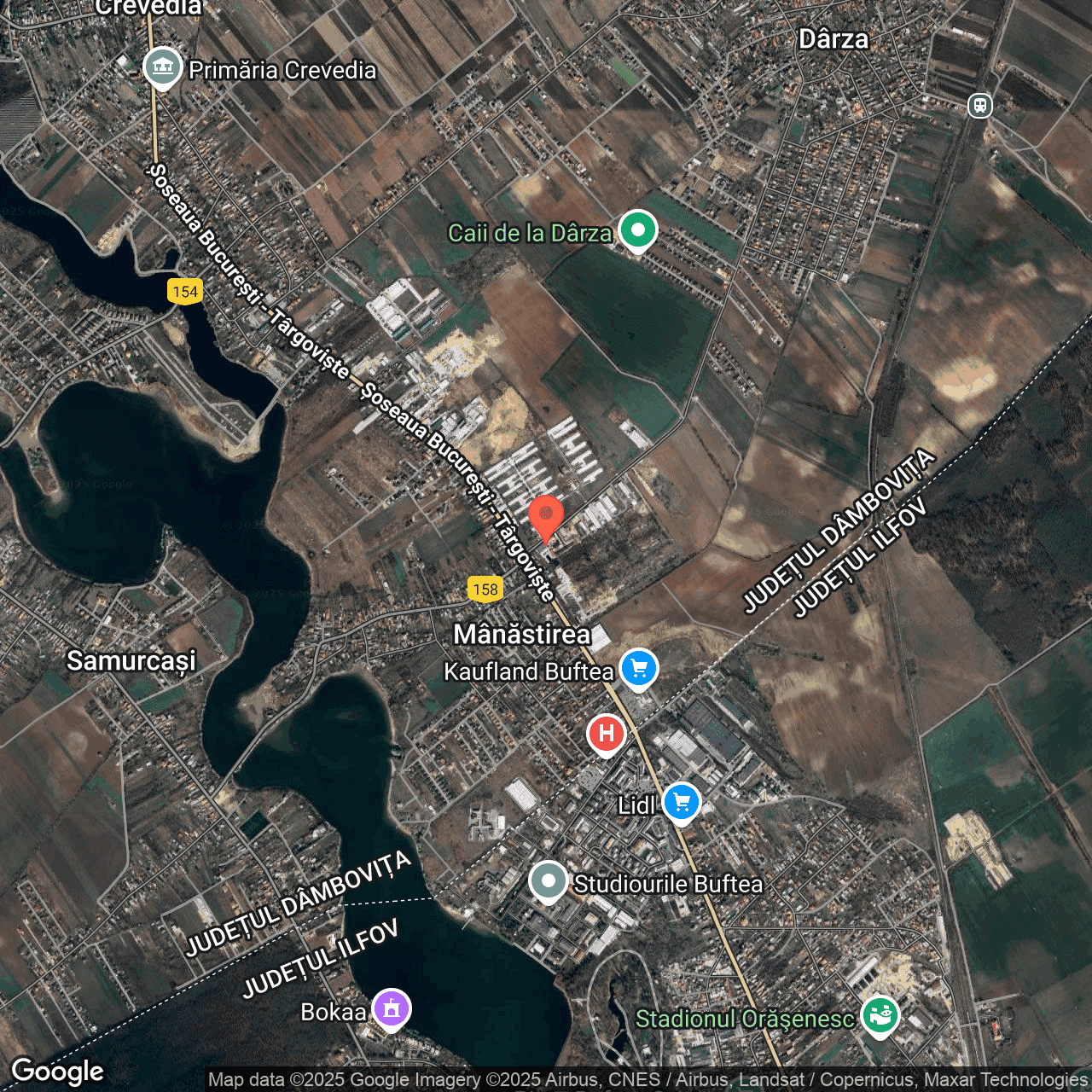 Poza harta hybrid, zoom 14, adresa Crevedia Dambovita, , judetul