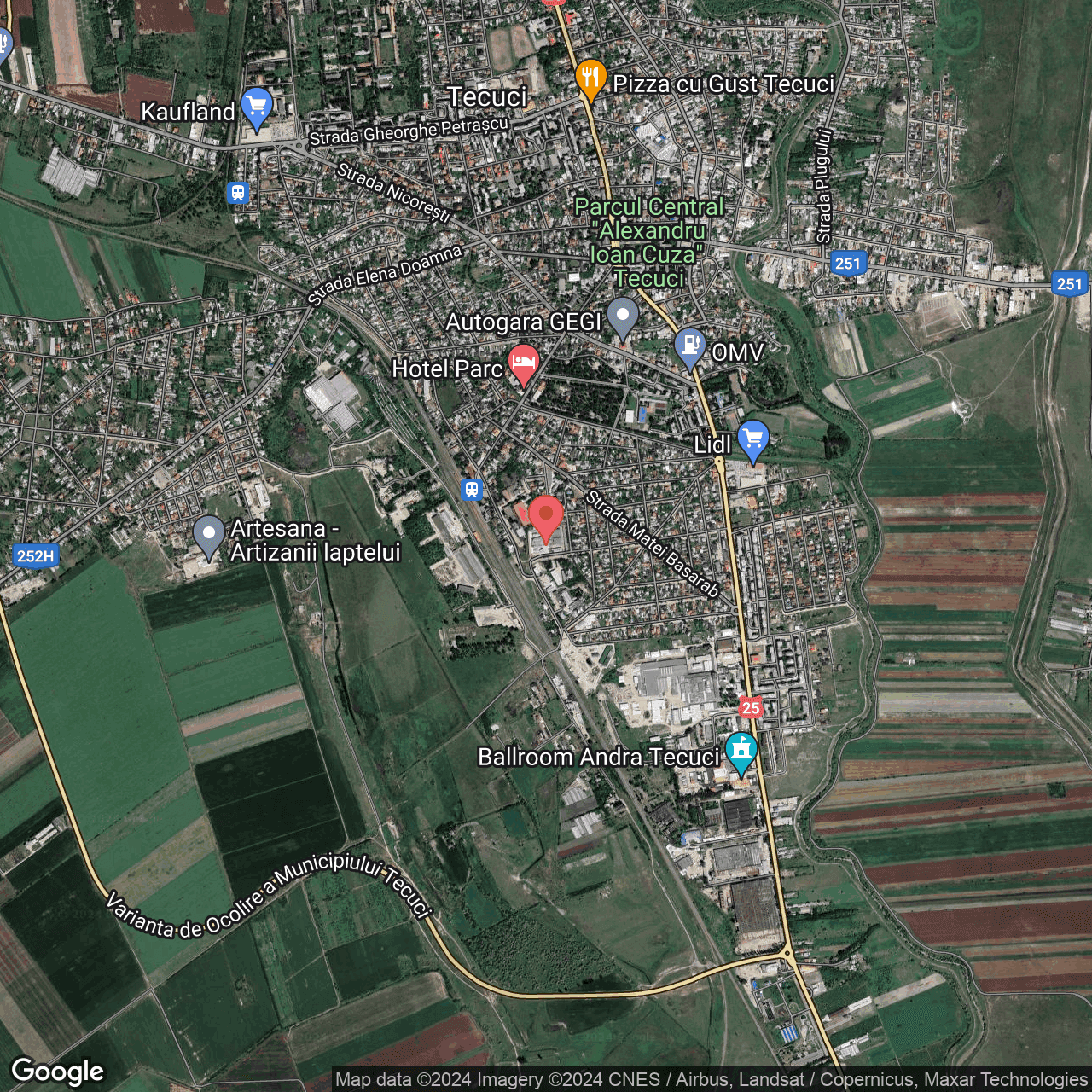 Poza harta hybrid, zoom 14, adresa Tecuci, Str. Vasile Conta nr. 28, , judetul