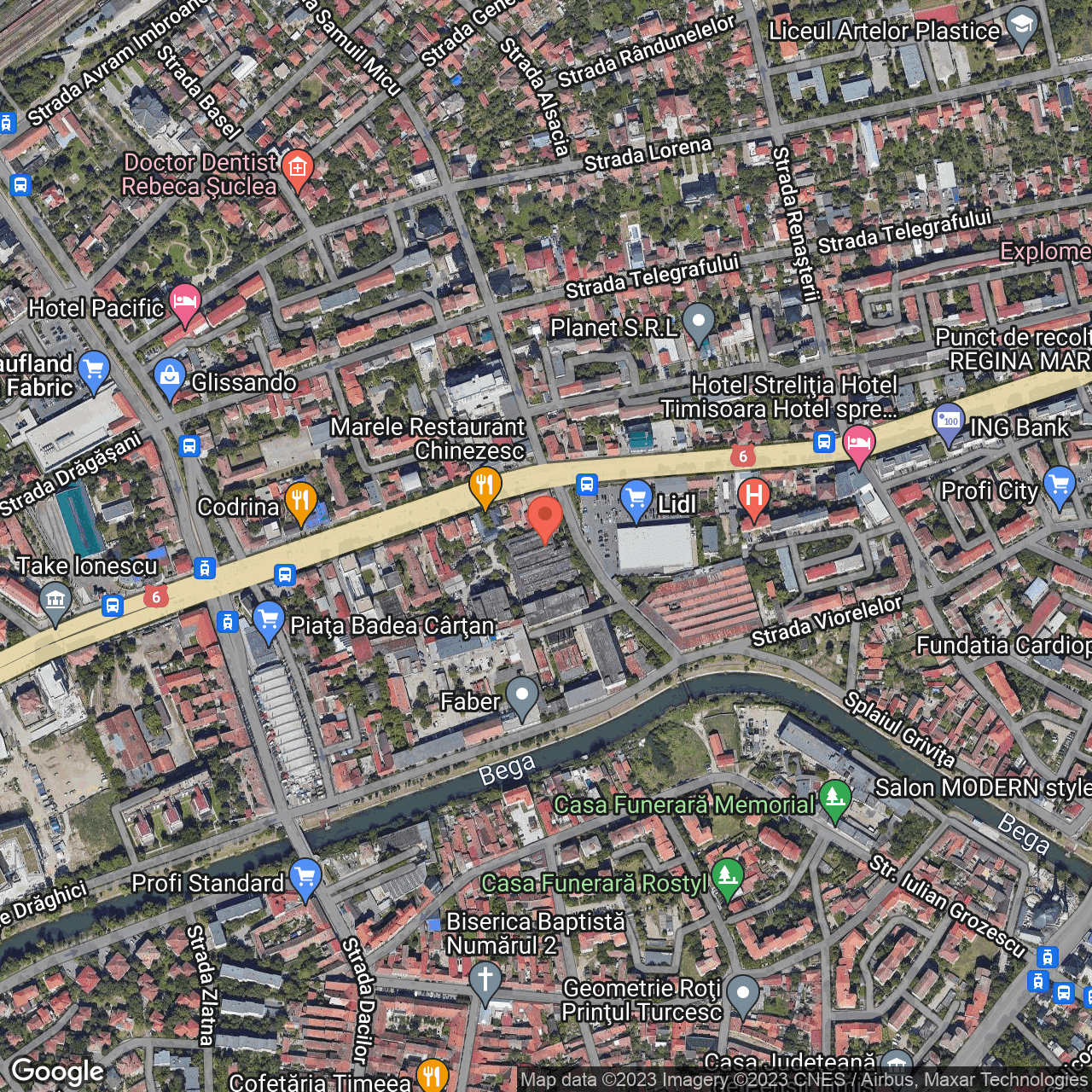 Poza harta hybrid, zoom 16, adresa Timisoara Sp. Peneş Curcanul, nr.6, , judetul