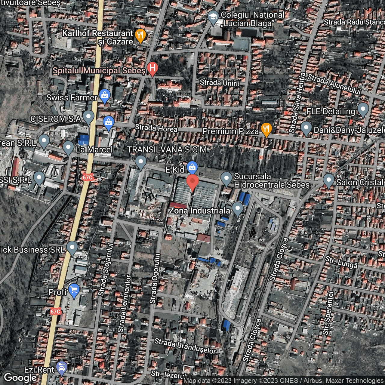 Poza harta hybrid, zoom 16, adresa Alunului 8 Sebes, , judetul