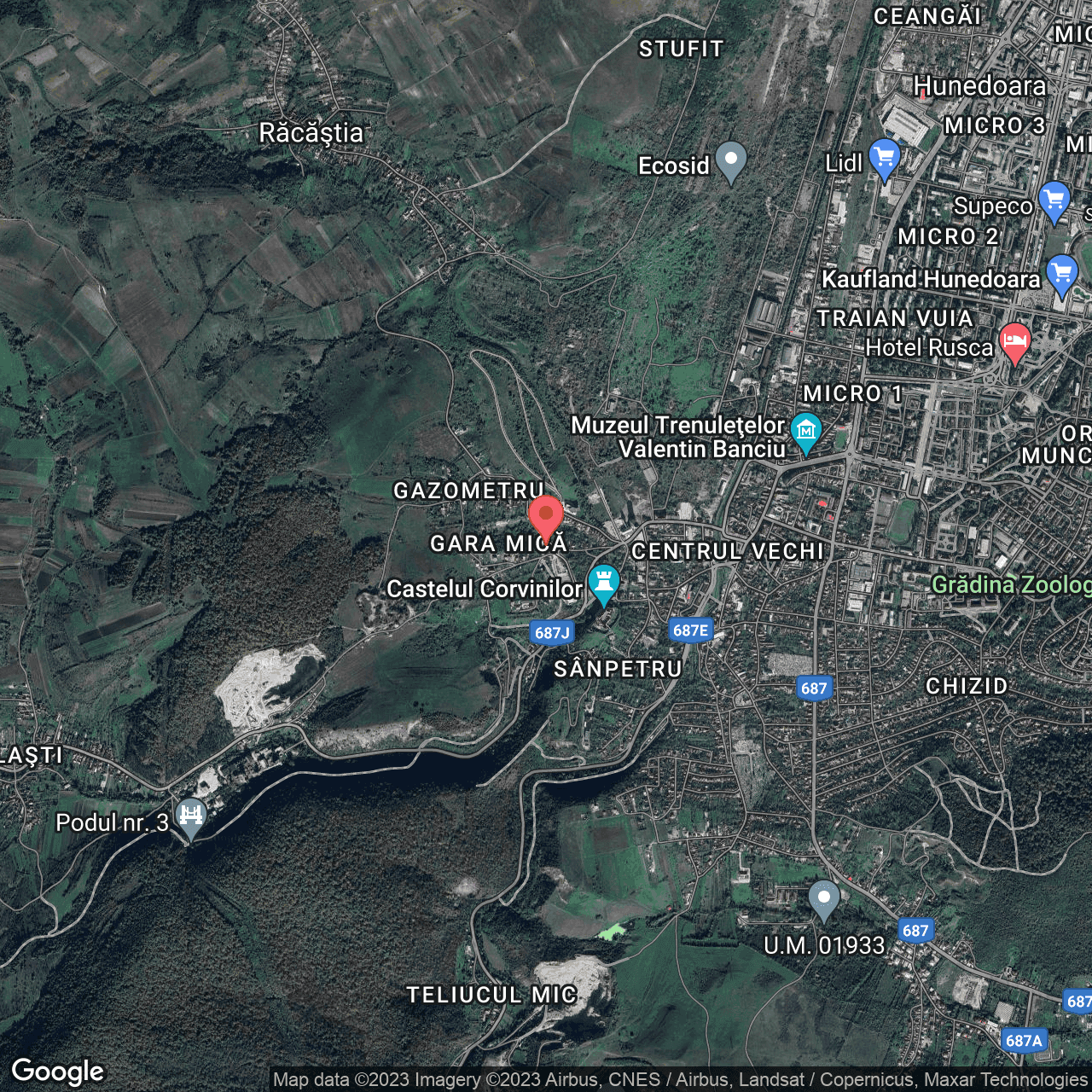 Poza harta hybrid, zoom 14, adresa Urcușului 5 Hunedoara, , judetul