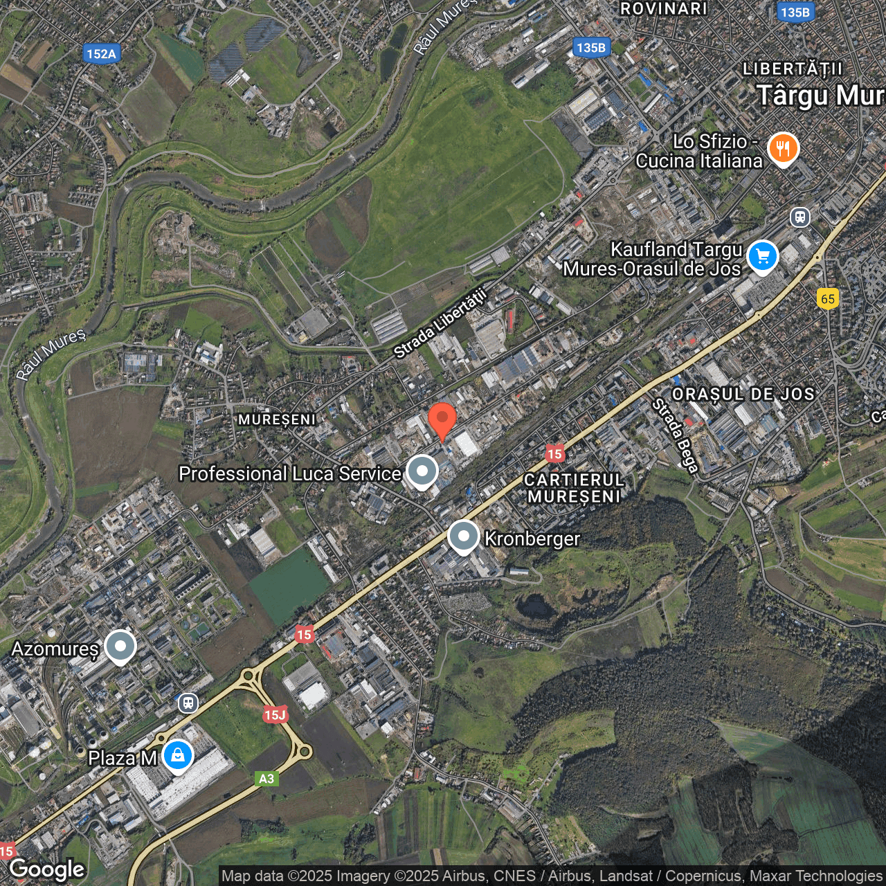 Poza harta hybrid, zoom 14, adresa Târgu Mureș, str. Depozitelor nr. 47-49, , judetul
