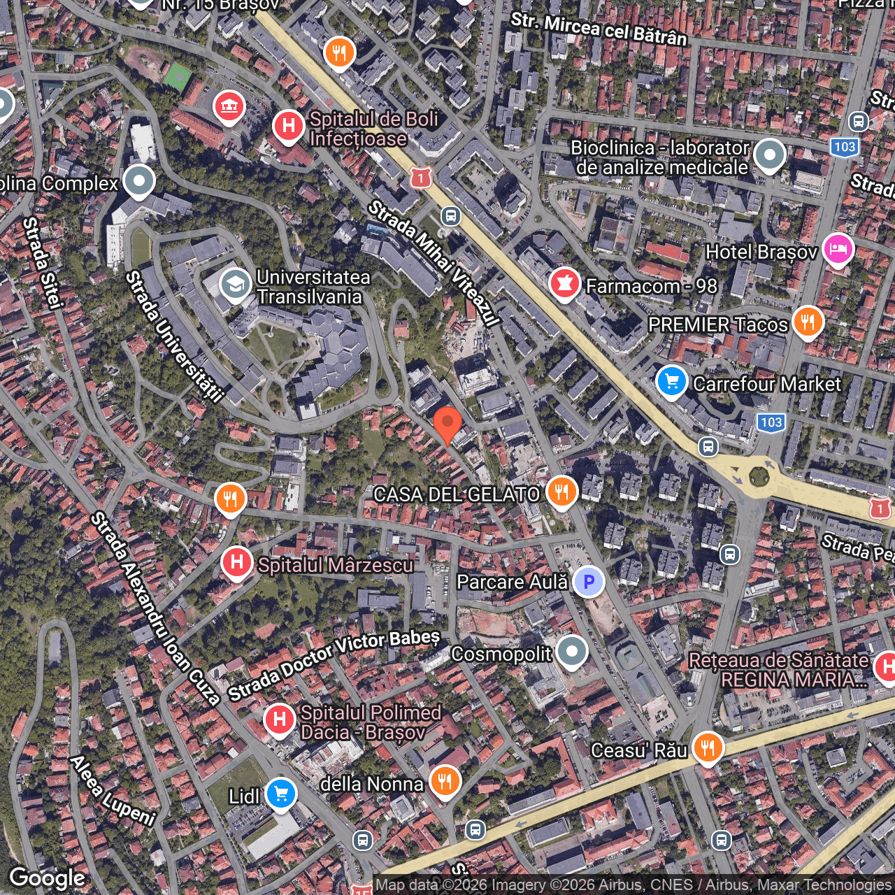 Poza harta hybrid, zoom 16, adresa Brașov, str. Dealu Morii, , judetul