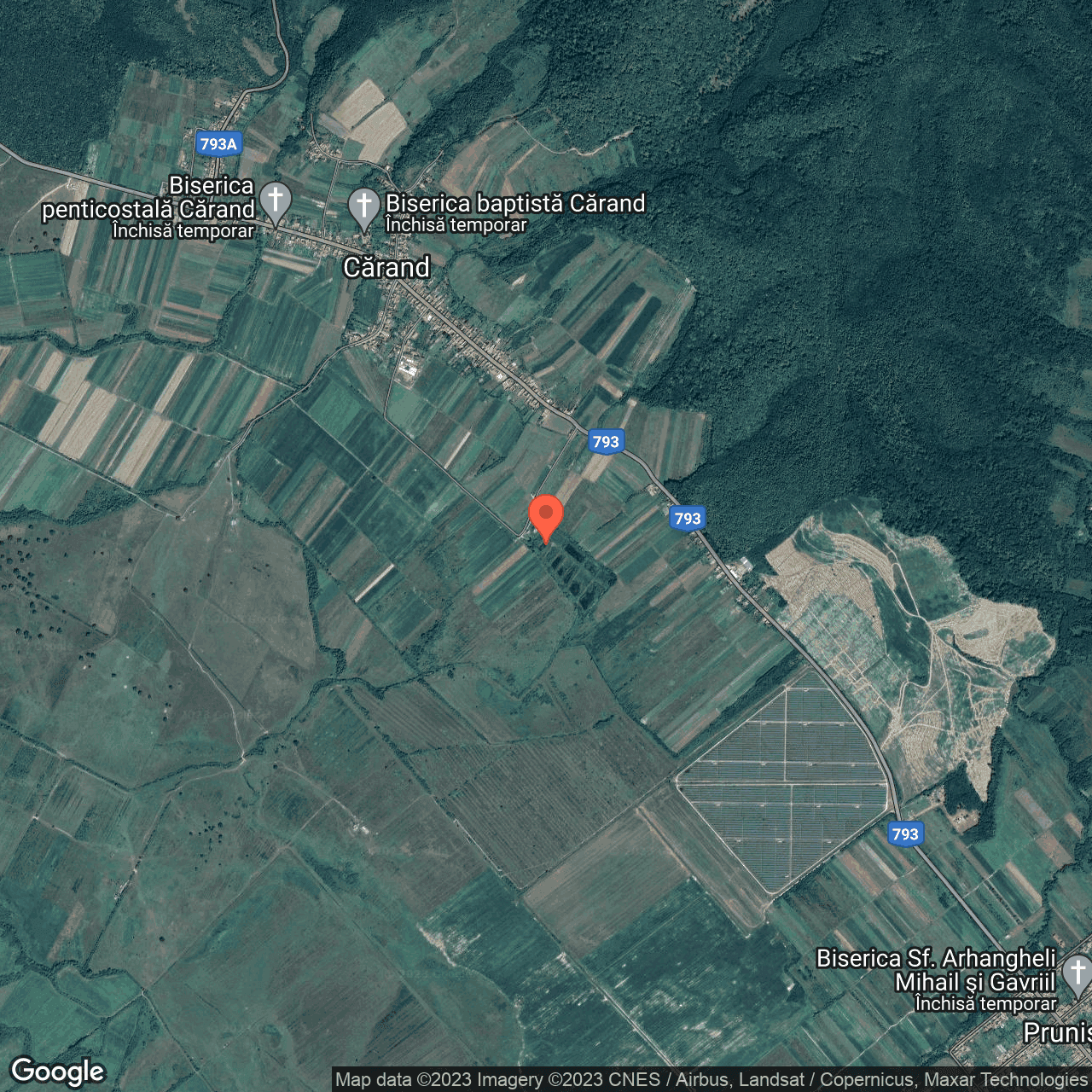 Poza harta hybrid, zoom 14, adresa Carand, , judetul
