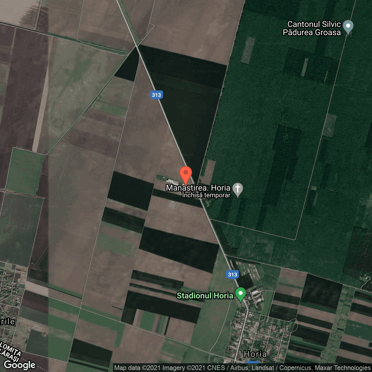 Poza harta hybrid, zoom 14, adresa Axintele, judetul Ialomita