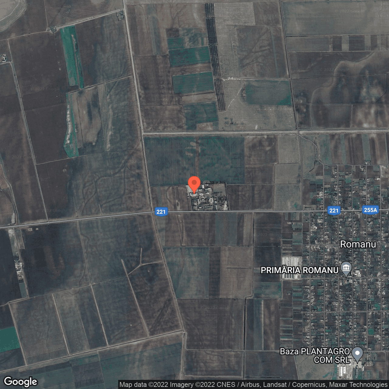 Poza harta hybrid, zoom 14, adresa Romanu, judetul Braila
