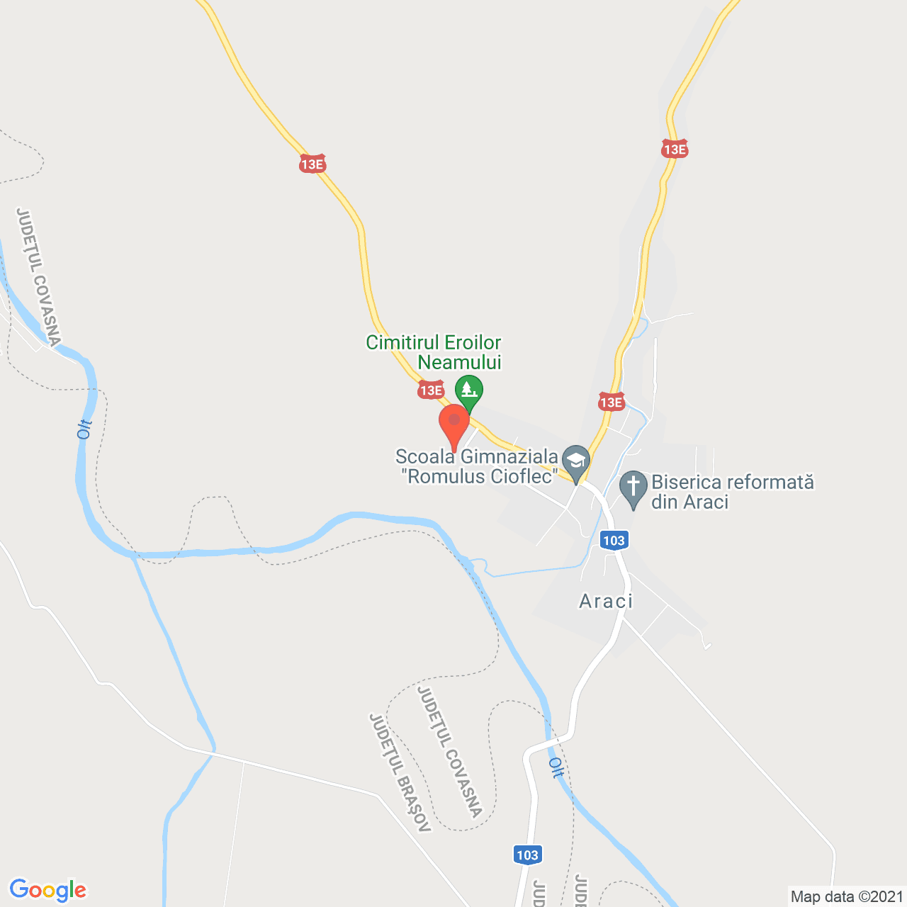 Poza harta streetview, zoom 14, adresa Araci, judetul Covasna