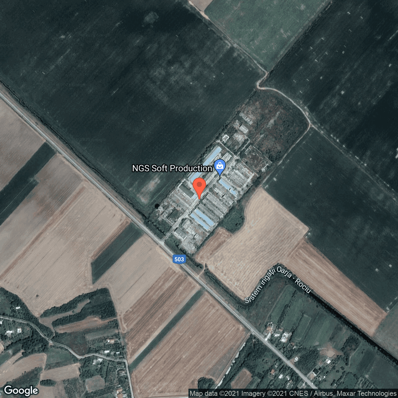 Poza harta hybrid, zoom 16, adresa Rociu, Rociu, judetul Arges