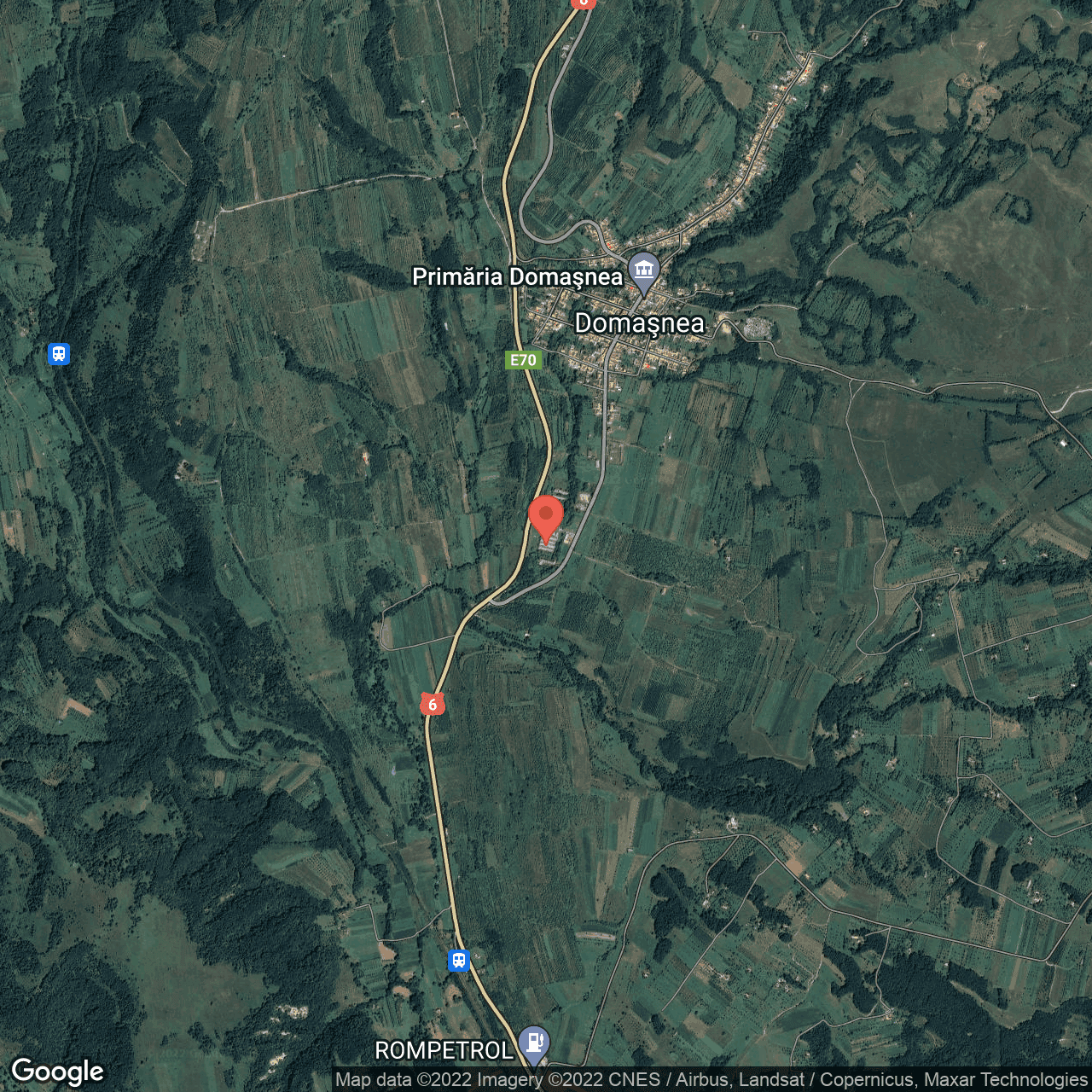 Poza harta hybrid, zoom 14, adresa Domasnea, judetul Caras Severin