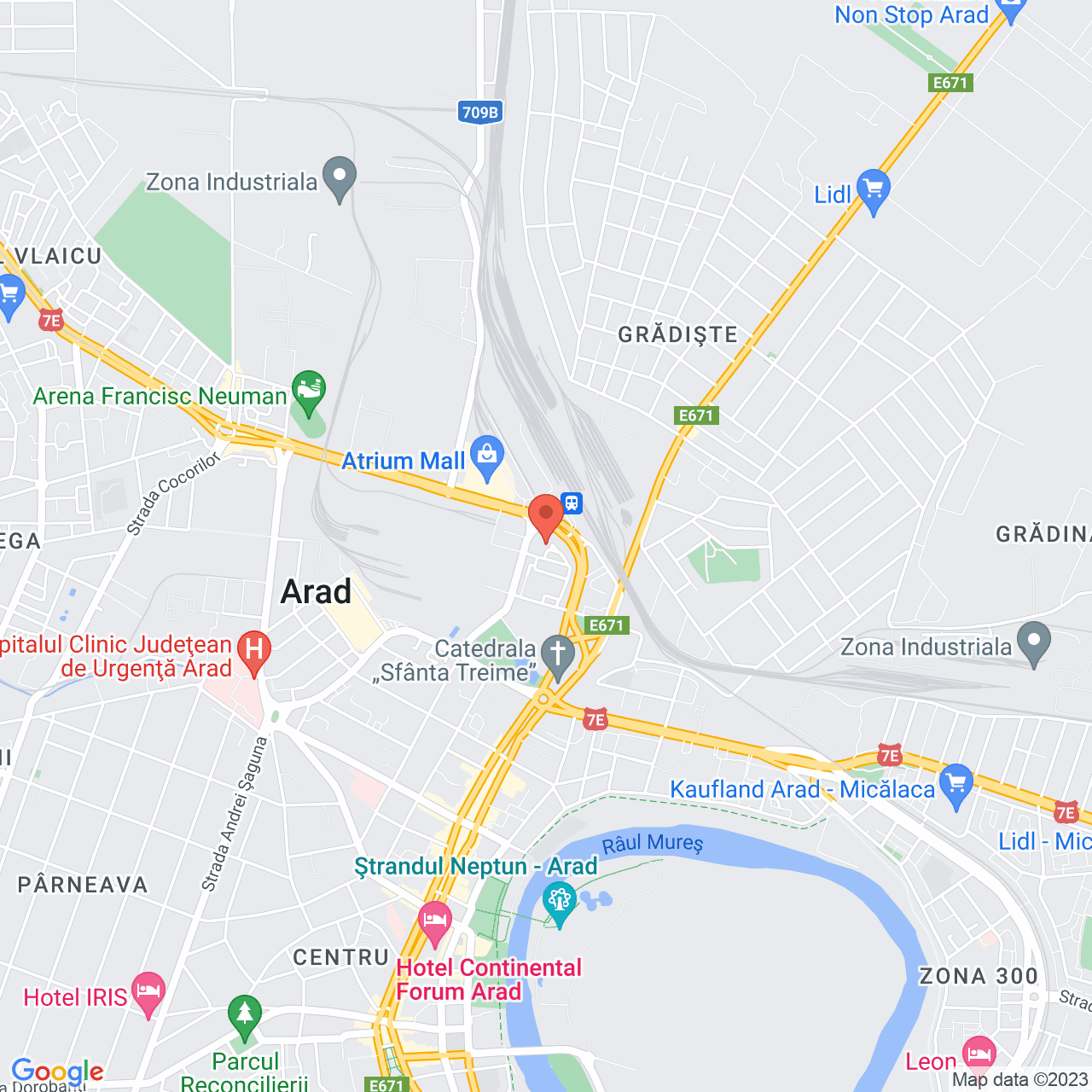 Poza harta streetview, zoom 14, adresa Piata Garii nr. 2 Arad, , judetul