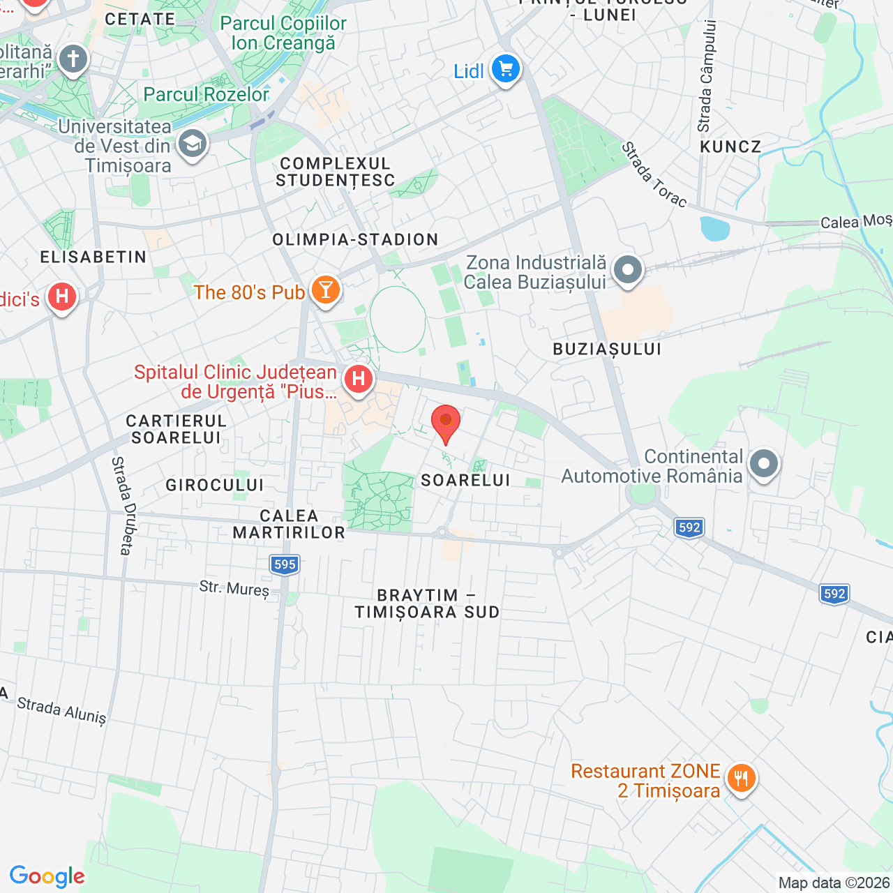 Poza harta streetview, zoom 14, adresa Timisoara, Al Cristalului, Nr. 3, , judetul