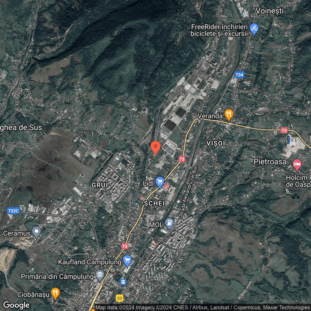Poza harta hybrid, zoom 14, adresa Campulung Arges, , judetul