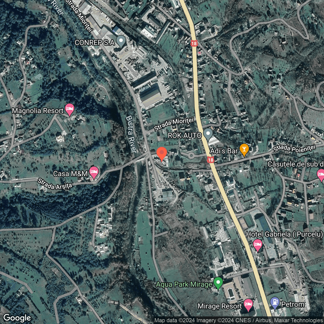 Poza harta hybrid, zoom 16, adresa Vișeu de Sus, Str. Mioriței nr. 14, , judetul