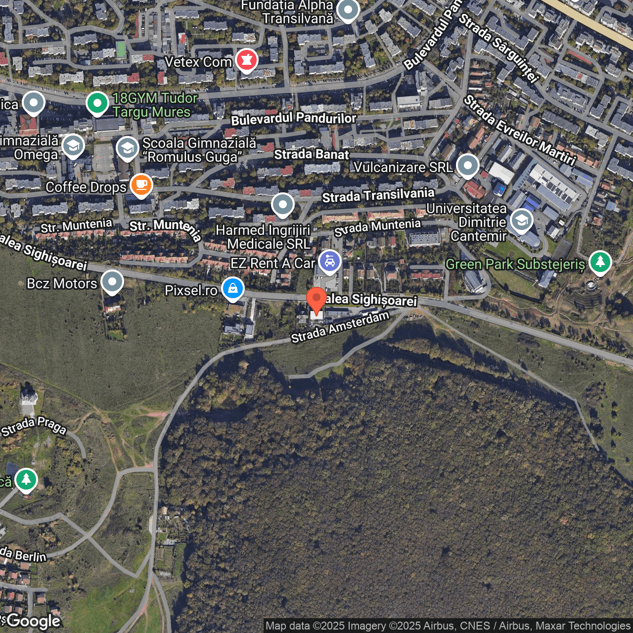 Poza harta hybrid, zoom 16, adresa Târgu Mureș, Calea Sighișoarei, nr. 84, , judetul