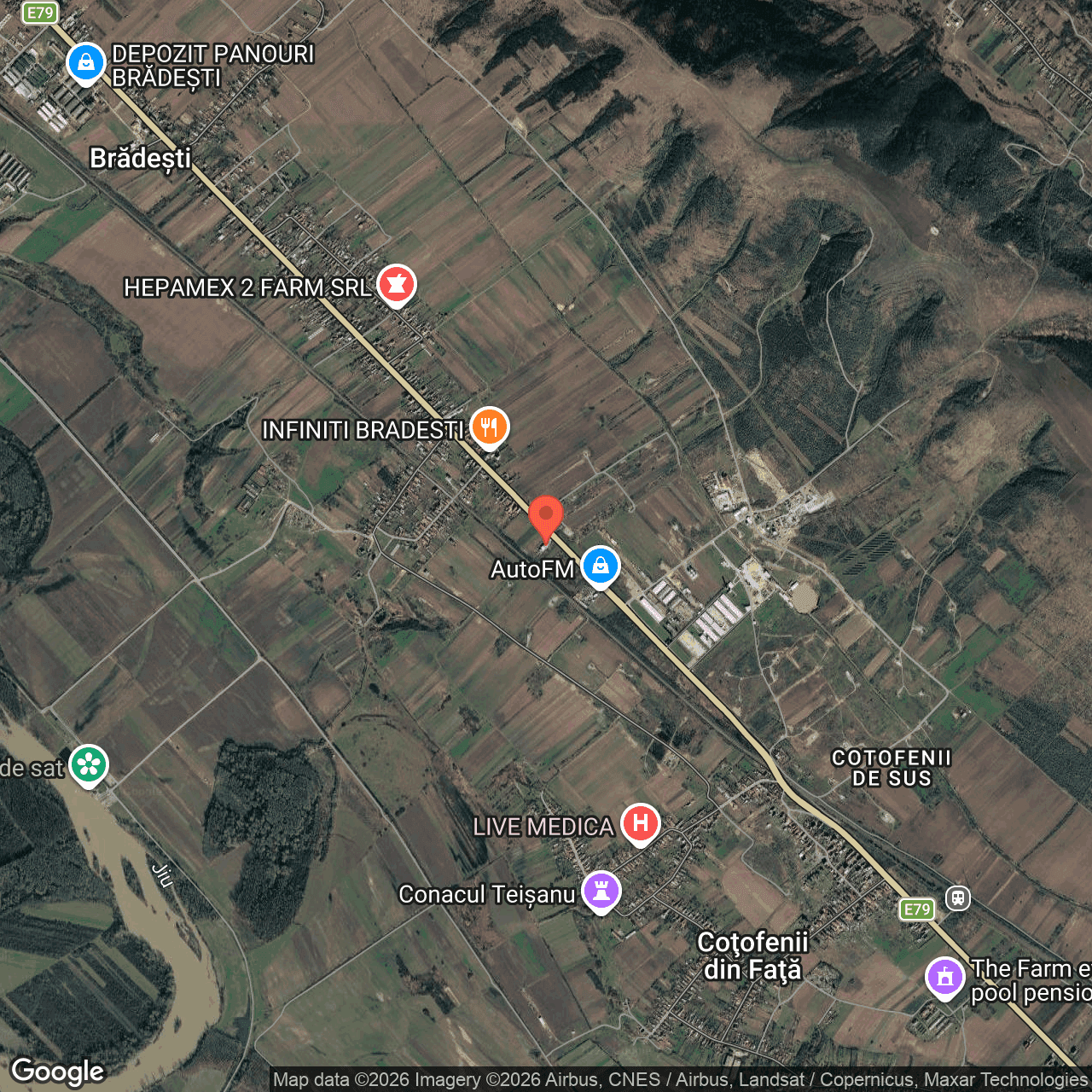 Poza harta hybrid, zoom 14, adresa Dolj, Bradesti, Str. Dr. Bradisteanu Nr. 200, , judetul