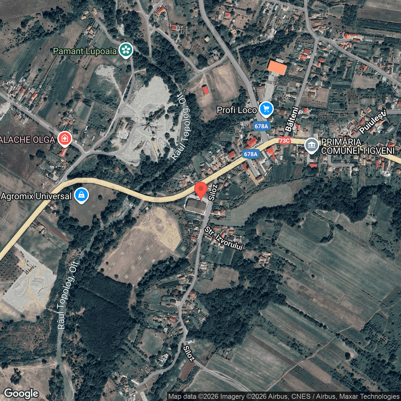 Poza harta hybrid, zoom 16, adresa Tigveni Arges, , judetul