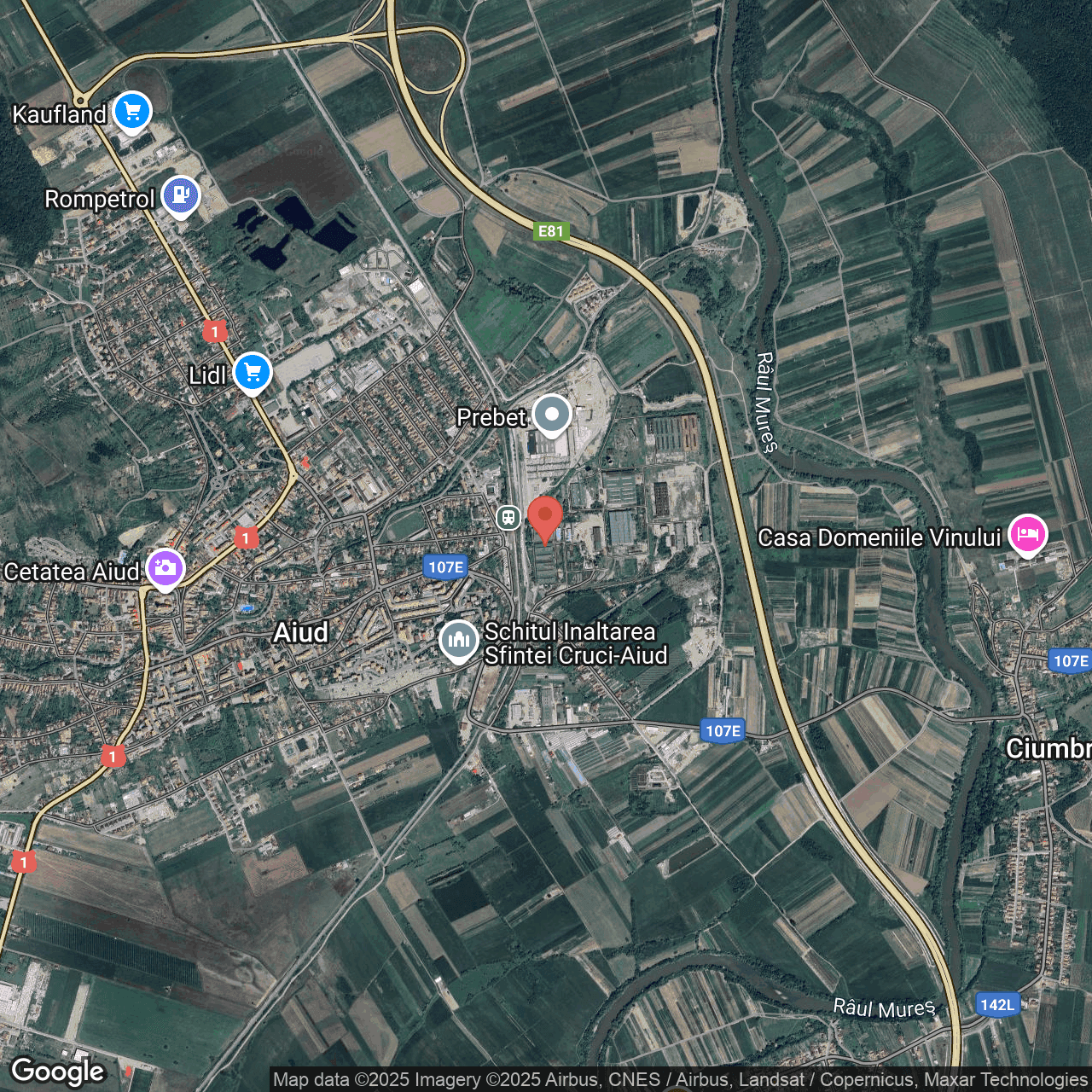 Poza harta hybrid, zoom 14, adresa Aiud, str. Vulcan, nr. 2-10, , judetul