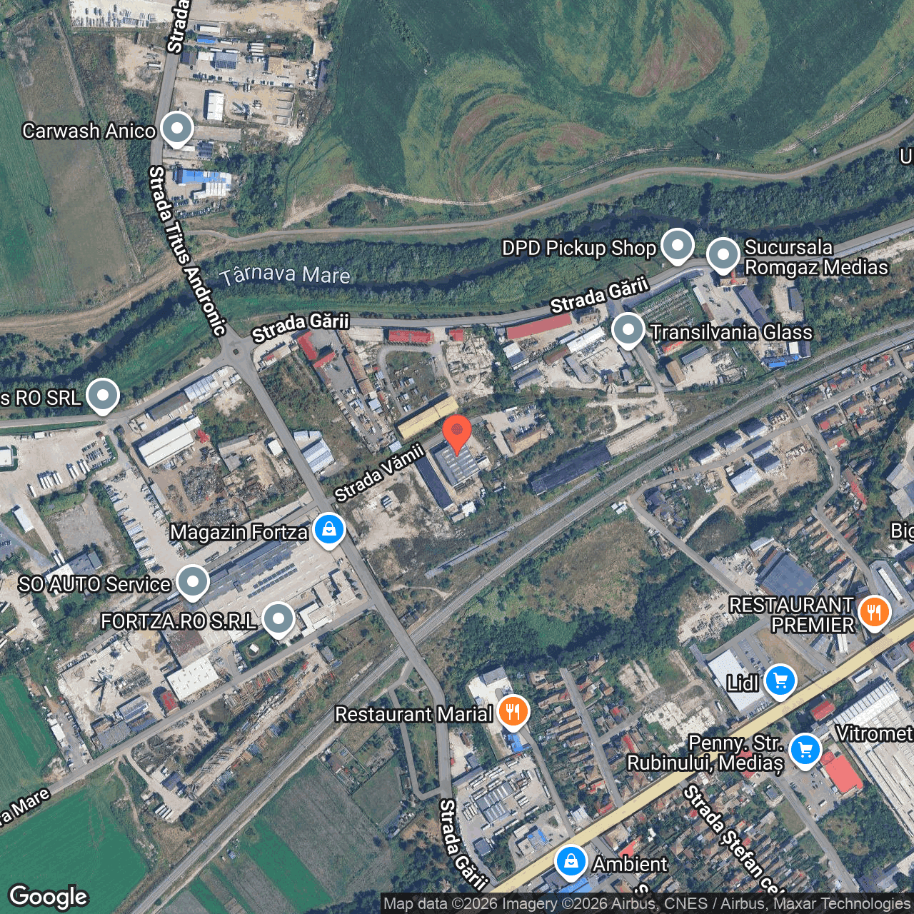 Poza harta hybrid, zoom 16, adresa Mediaș, strada Vămii judet Sibiu, , judetul