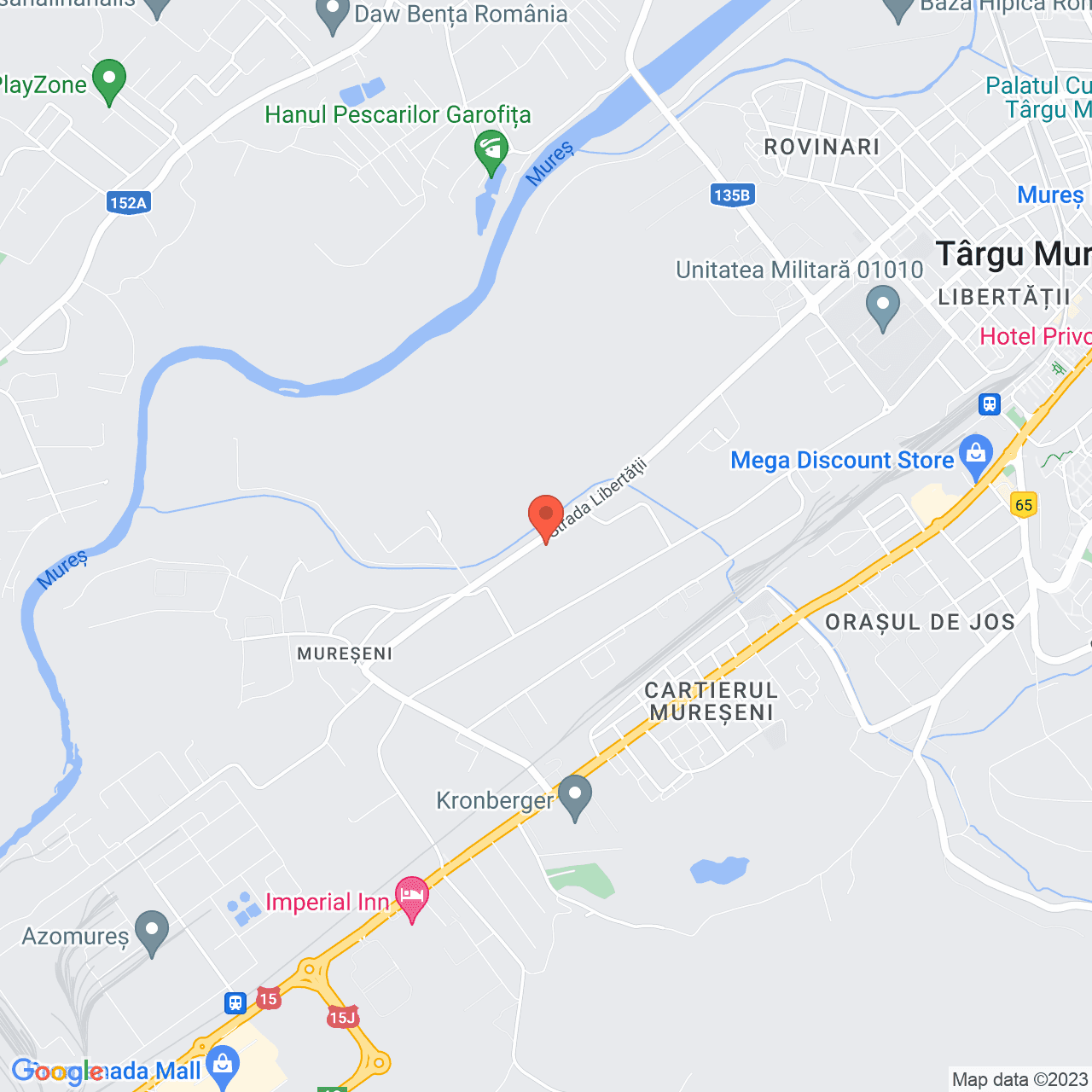Poza harta streetview, zoom 14, adresa  Târgu Mureș, str. Băneasa nr. 121, , judetul