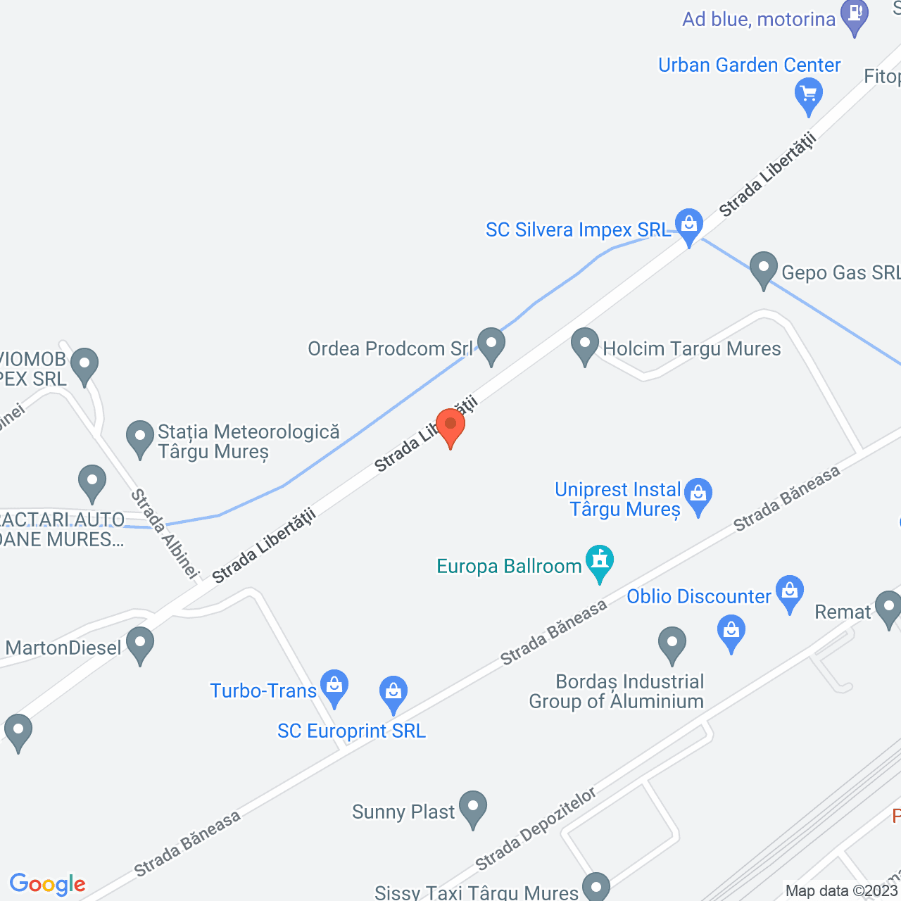 Poza harta streetview, zoom 16, adresa  Târgu Mureș, str. Băneasa nr. 121, , judetul