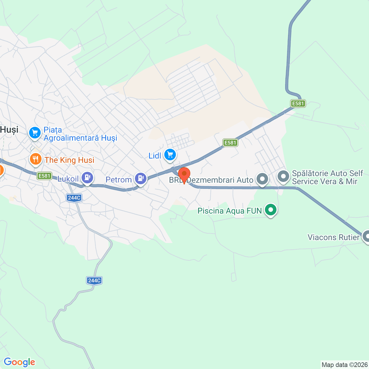 Poza harta streetview, zoom 14, adresa Șoseaua Huși Stănilești, Nr. 5-7, Huși, , judetul